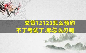 交管12123怎么预约不了考试了,那怎么办呢