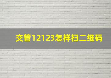 交管12123怎样扫二维码