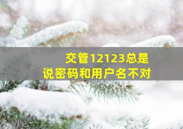 交管12123总是说密码和用户名不对