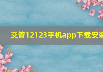 交管12123手机app下载安装