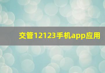 交管12123手机app应用