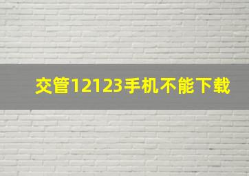 交管12123手机不能下载