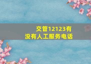 交管12123有没有人工服务电话