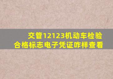 交管12123机动车检验合格标志电子凭证咋样查看