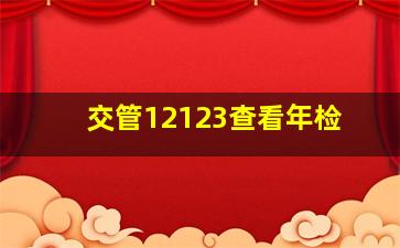 交管12123查看年检