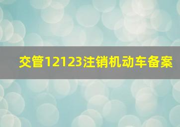 交管12123注销机动车备案