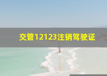 交管12123注销驾驶证