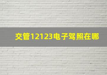 交管12123电子驾照在哪