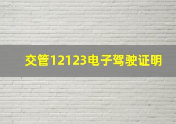 交管12123电子驾驶证明