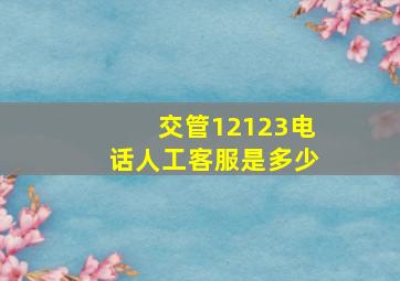 交管12123电话人工客服是多少