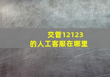 交管12123的人工客服在哪里