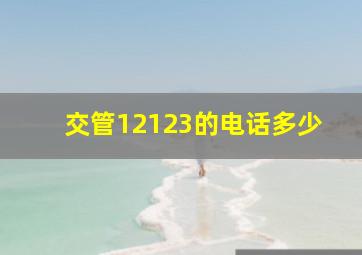 交管12123的电话多少