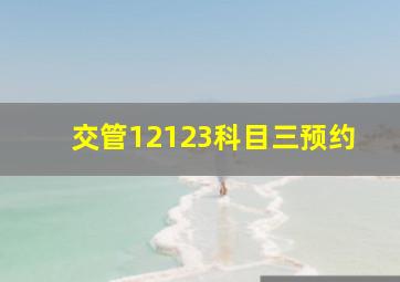 交管12123科目三预约