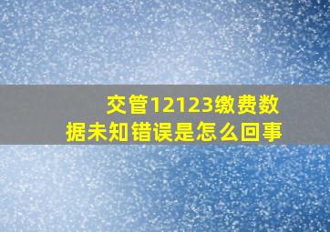 交管12123缴费数据未知错误是怎么回事