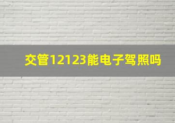 交管12123能电子驾照吗