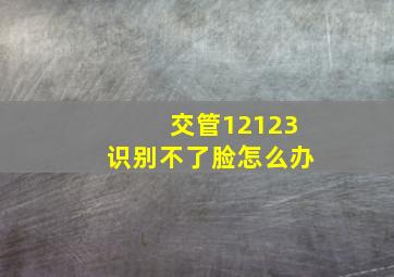 交管12123识别不了脸怎么办