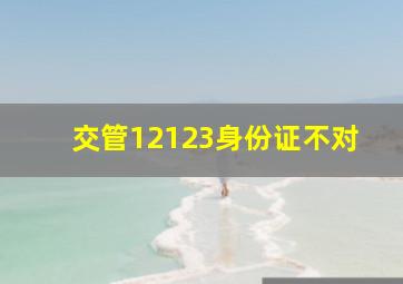 交管12123身份证不对