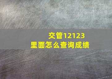 交管12123里面怎么查询成绩