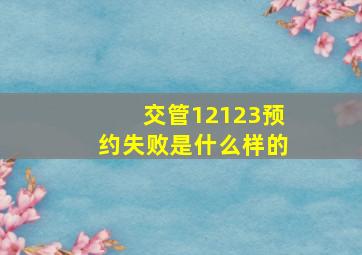 交管12123预约失败是什么样的