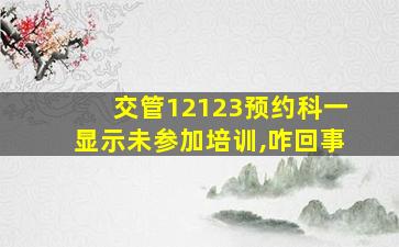 交管12123预约科一显示未参加培训,咋回事