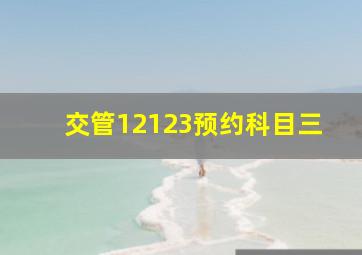 交管12123预约科目三