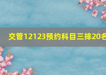 交管12123预约科目三排20名