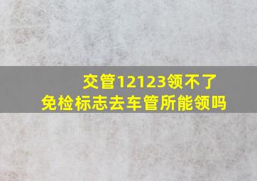 交管12123领不了免检标志去车管所能领吗