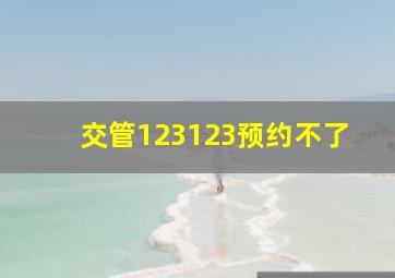 交管123123预约不了