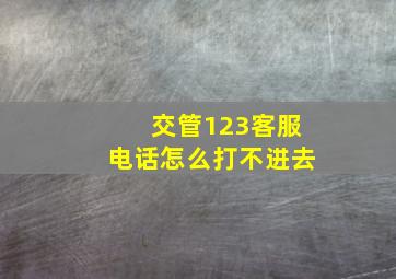 交管123客服电话怎么打不进去