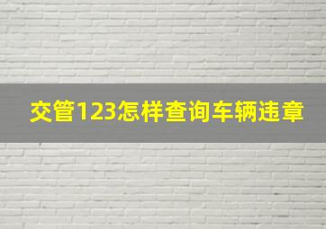 交管123怎样查询车辆违章