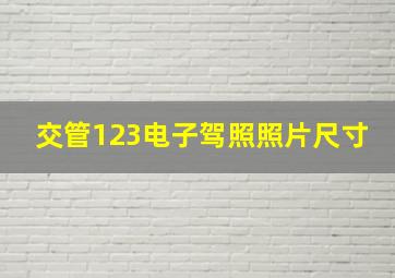 交管123电子驾照照片尺寸