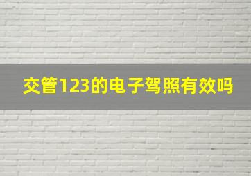 交管123的电子驾照有效吗