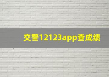 交警12123app查成绩