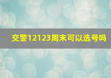 交警12123周末可以选号吗