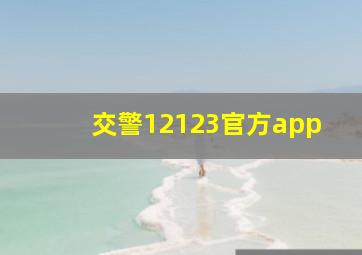 交警12123官方app