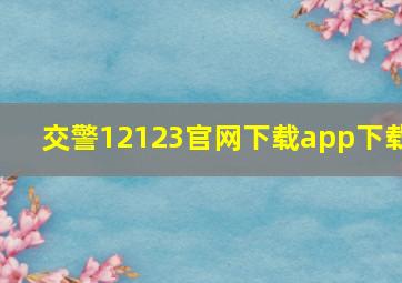 交警12123官网下载app下载