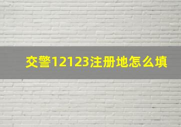 交警12123注册地怎么填