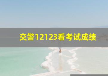 交警12123看考试成绩