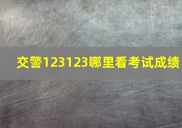 交警123123哪里看考试成绩