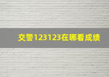 交警123123在哪看成绩