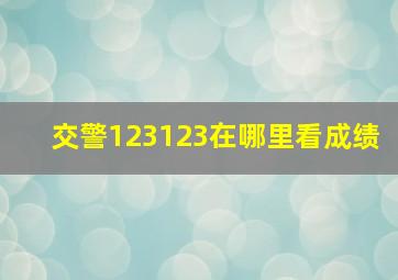 交警123123在哪里看成绩