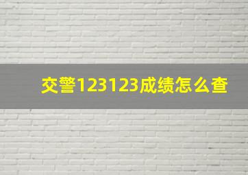 交警123123成绩怎么查