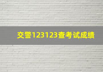 交警123123查考试成绩