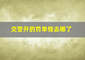 交警开的罚单钱去哪了