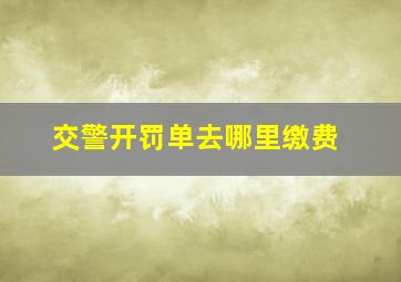 交警开罚单去哪里缴费