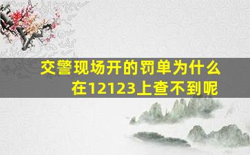 交警现场开的罚单为什么在12123上查不到呢