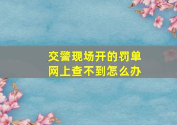 交警现场开的罚单网上查不到怎么办