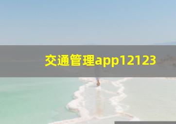 交通管理app12123