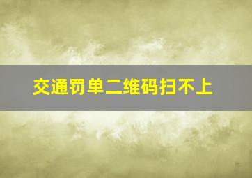 交通罚单二维码扫不上