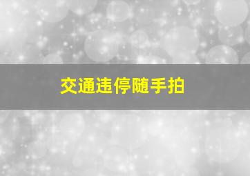 交通违停随手拍